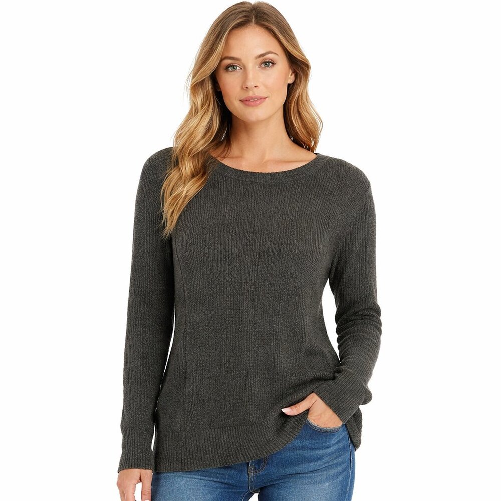 American Eagle Dark Gray Knit Sweater Crewneck Casual
